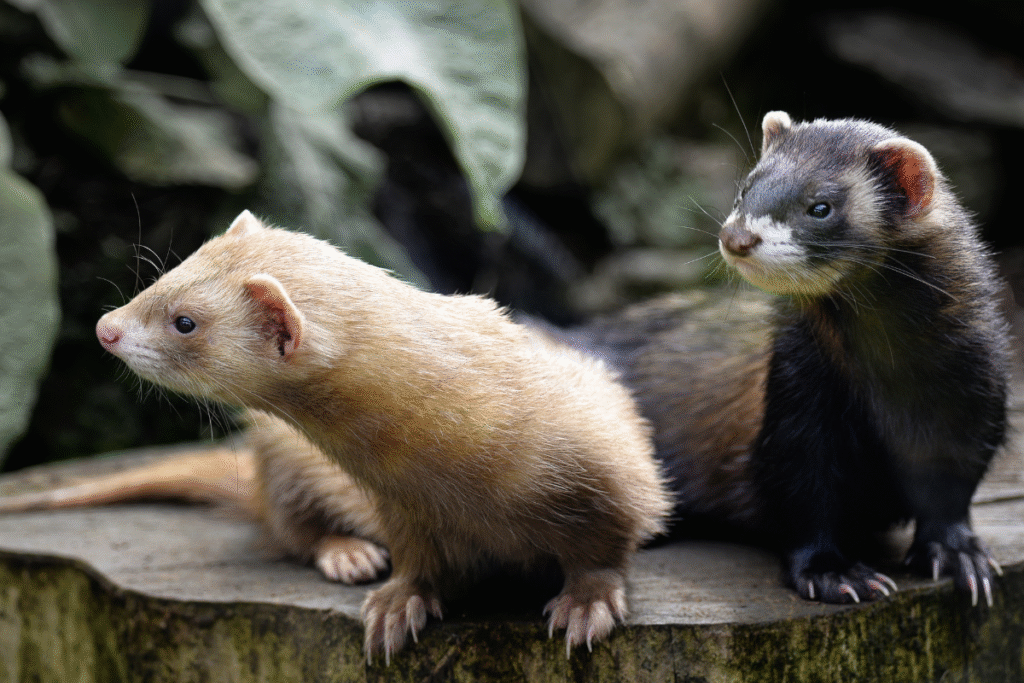 Dve fretky na veľkom pni