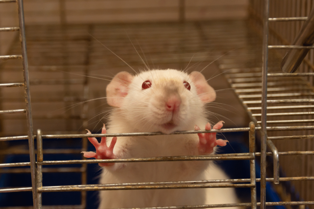 Myš domáca vo svojej klietke